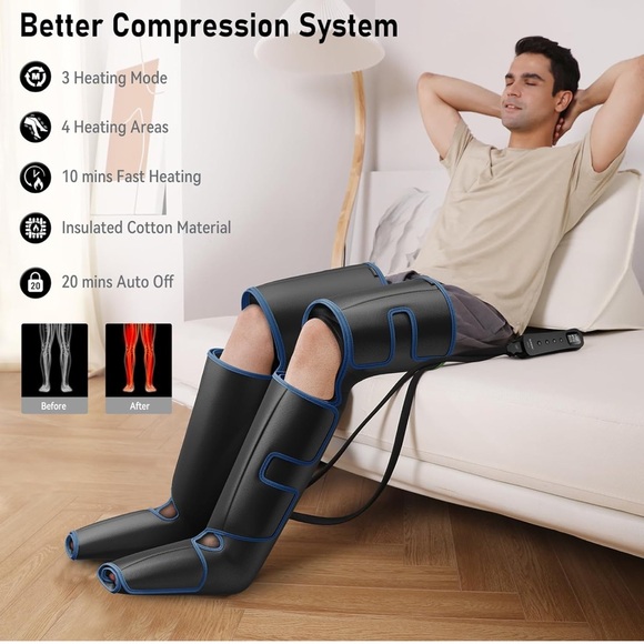 NEW QUINEAR ELECTRONIC AIR LEG COMPRESSION LEG MASSAGER WITH HEAT - Picture 3 of 13